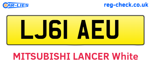 LJ61AEU are the vehicle registration plates.