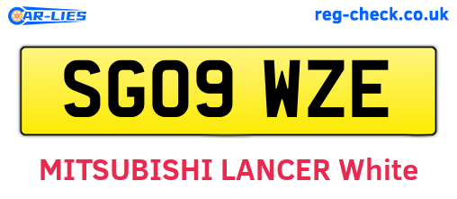 SG09WZE are the vehicle registration plates.