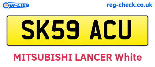 SK59ACU are the vehicle registration plates.