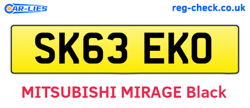 SK63EKO are the vehicle registration plates.