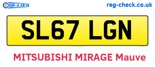 SL67LGN are the vehicle registration plates.