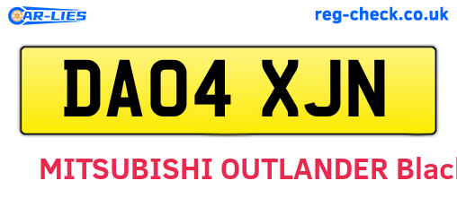 DA04XJN are the vehicle registration plates.