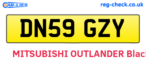 DN59GZY are the vehicle registration plates.