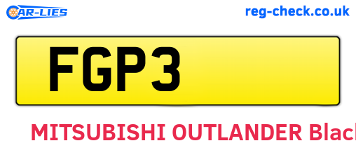FGP3 are the vehicle registration plates.