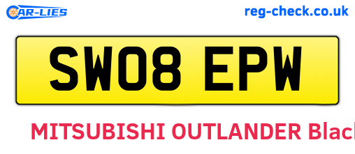 SW08EPW are the vehicle registration plates.