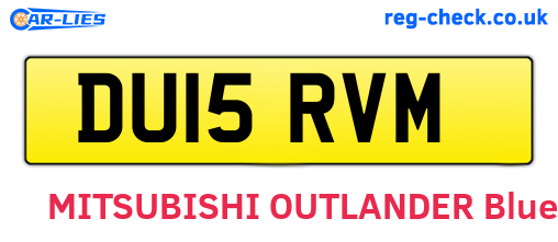 DU15RVM are the vehicle registration plates.