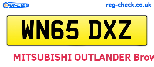 WN65DXZ are the vehicle registration plates.