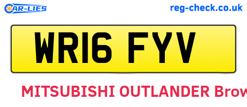 WR16FYV are the vehicle registration plates.