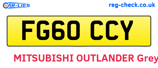 FG60CCY are the vehicle registration plates.