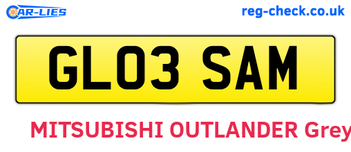 GL03SAM are the vehicle registration plates.