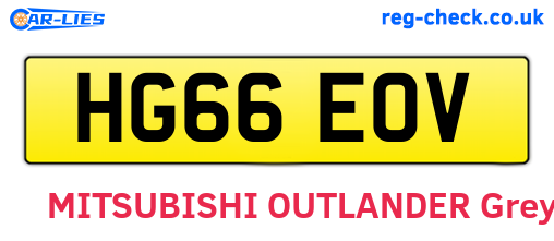HG66EOV are the vehicle registration plates.