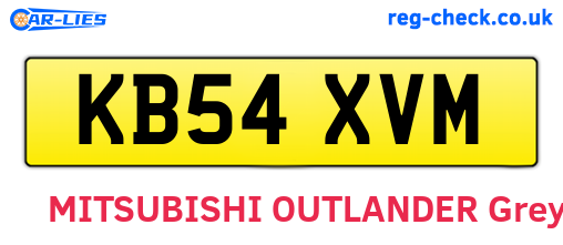 KB54XVM are the vehicle registration plates.