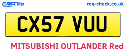 CX57VUU are the vehicle registration plates.
