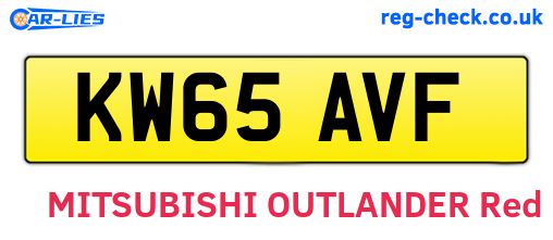 KW65AVF are the vehicle registration plates.