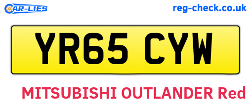 YR65CYW are the vehicle registration plates.