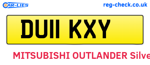DU11KXY are the vehicle registration plates.