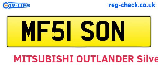 MF51SON are the vehicle registration plates.