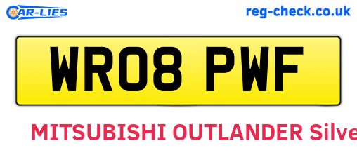 WR08PWF are the vehicle registration plates.