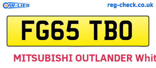 FG65TBO are the vehicle registration plates.