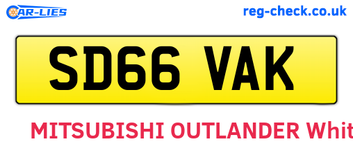 SD66VAK are the vehicle registration plates.