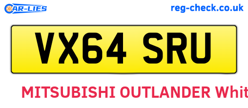 VX64SRU are the vehicle registration plates.