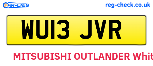 WU13JVR are the vehicle registration plates.