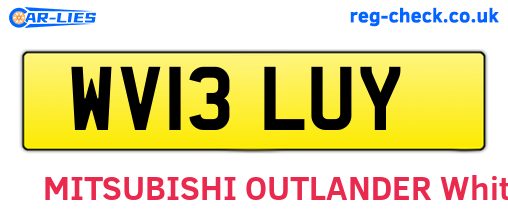 WV13LUY are the vehicle registration plates.