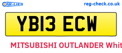 YB13ECW are the vehicle registration plates.