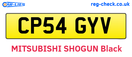 CP54GYV are the vehicle registration plates.