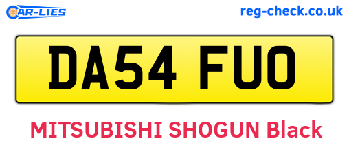 DA54FUO are the vehicle registration plates.