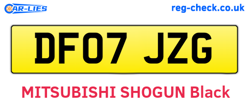DF07JZG are the vehicle registration plates.