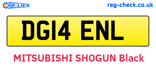 DG14ENL are the vehicle registration plates.