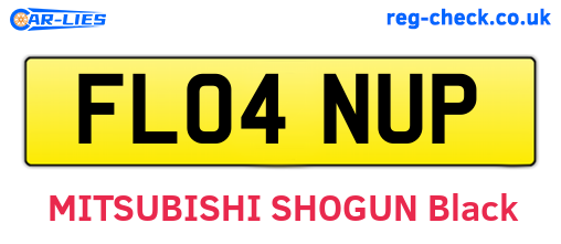 FL04NUP are the vehicle registration plates.
