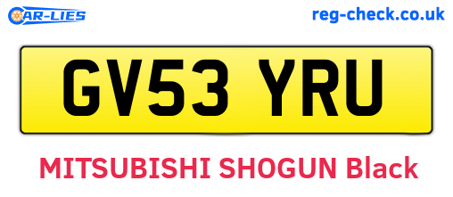 GV53YRU are the vehicle registration plates.