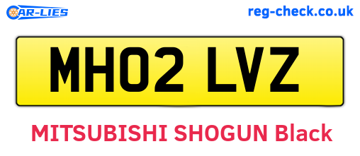 MH02LVZ are the vehicle registration plates.
