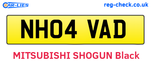 NH04VAD are the vehicle registration plates.