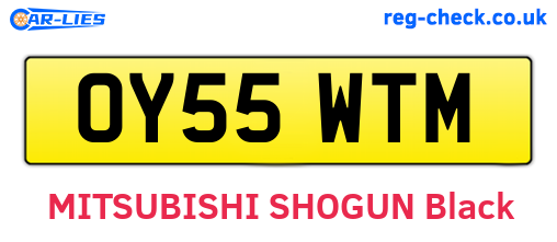 OY55WTM are the vehicle registration plates.
