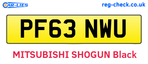 PF63NWU are the vehicle registration plates.