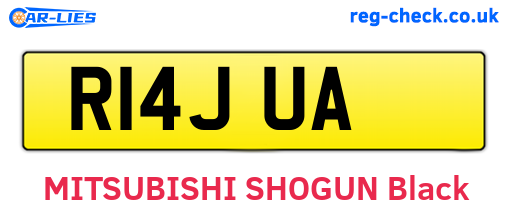 R14JUA are the vehicle registration plates.