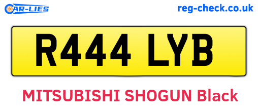 R444LYB are the vehicle registration plates.