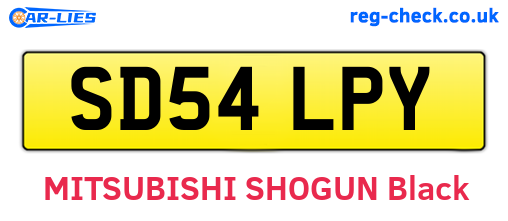 SD54LPY are the vehicle registration plates.