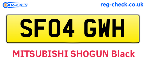 SF04GWH are the vehicle registration plates.