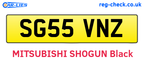SG55VNZ are the vehicle registration plates.