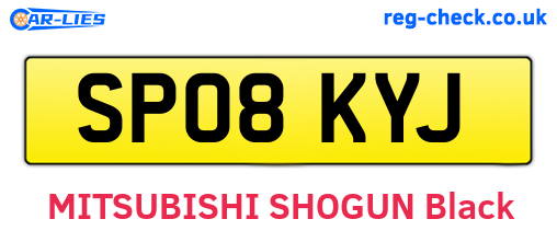 SP08KYJ are the vehicle registration plates.
