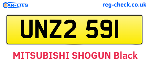 UNZ2591 are the vehicle registration plates.