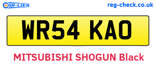 WR54KAO are the vehicle registration plates.