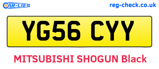 YG56CYY are the vehicle registration plates.