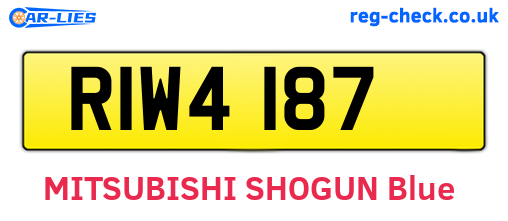 RIW4187 are the vehicle registration plates.