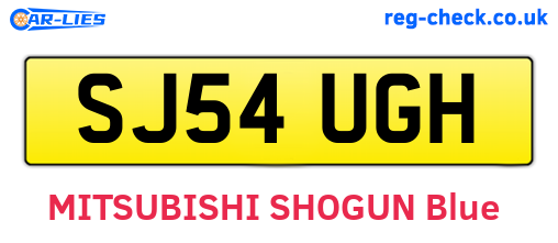 SJ54UGH are the vehicle registration plates.
