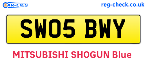 SW05BWY are the vehicle registration plates.